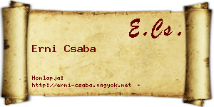 Erni Csaba névjegykártya
